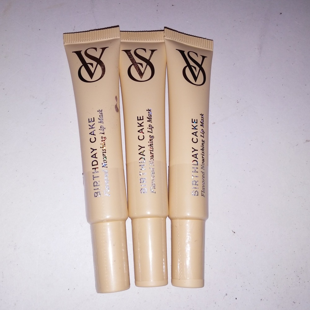 Set of 3 Victoria Secret Flavored Nourishing Lip Mask Birthday Cake New